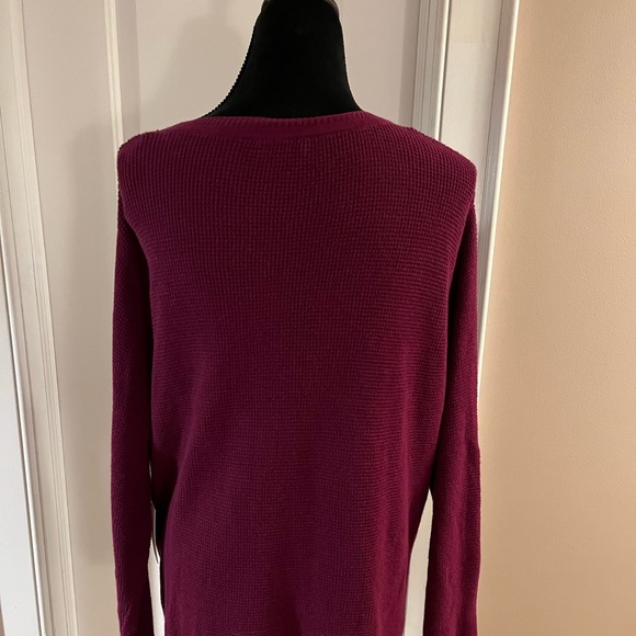 NWT Plum Sweater with Button Side Slits - Picture 4 of 6